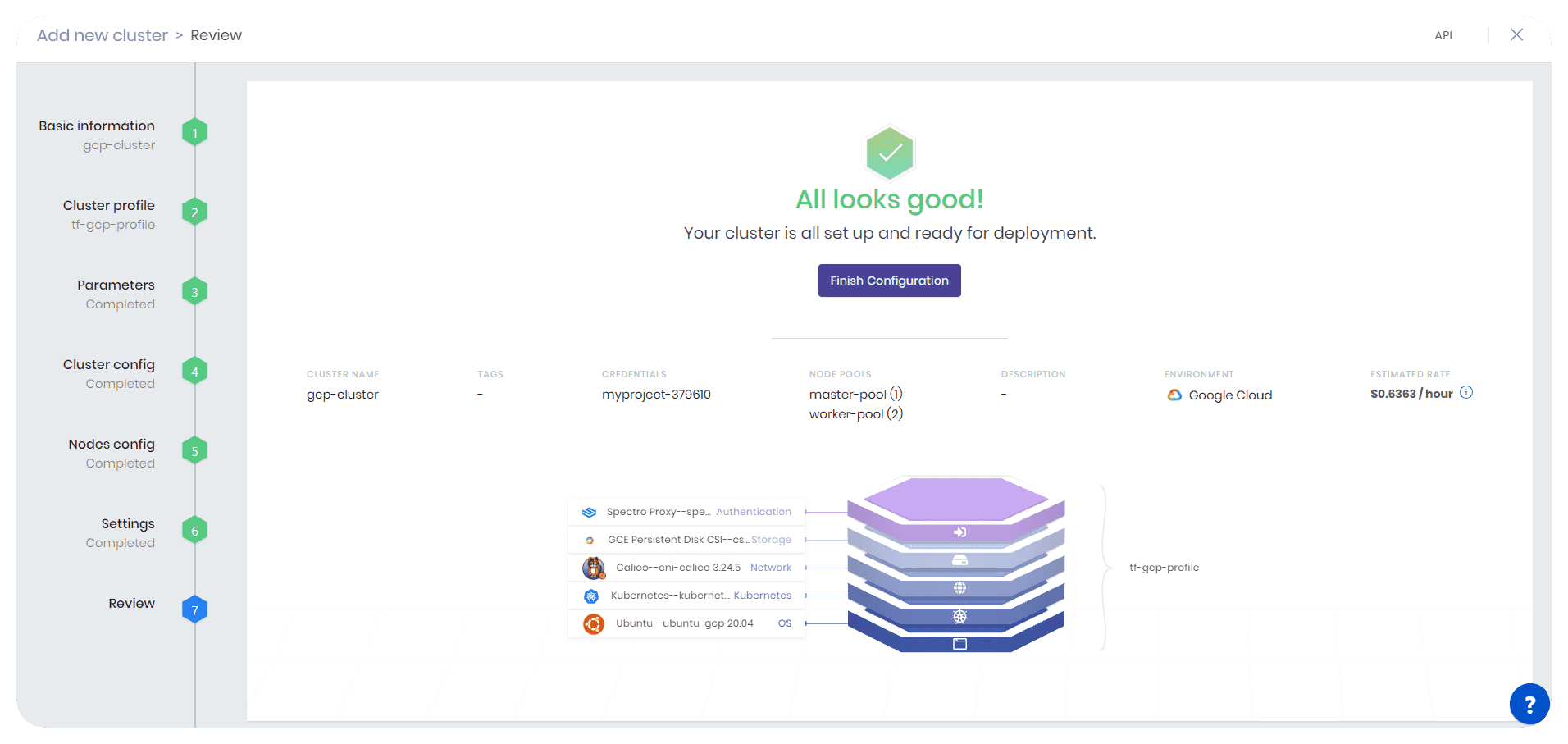 Newly created GCP cluster