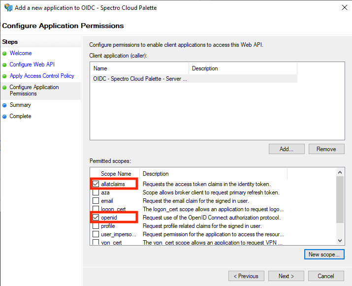 Enable Permitted Scopes