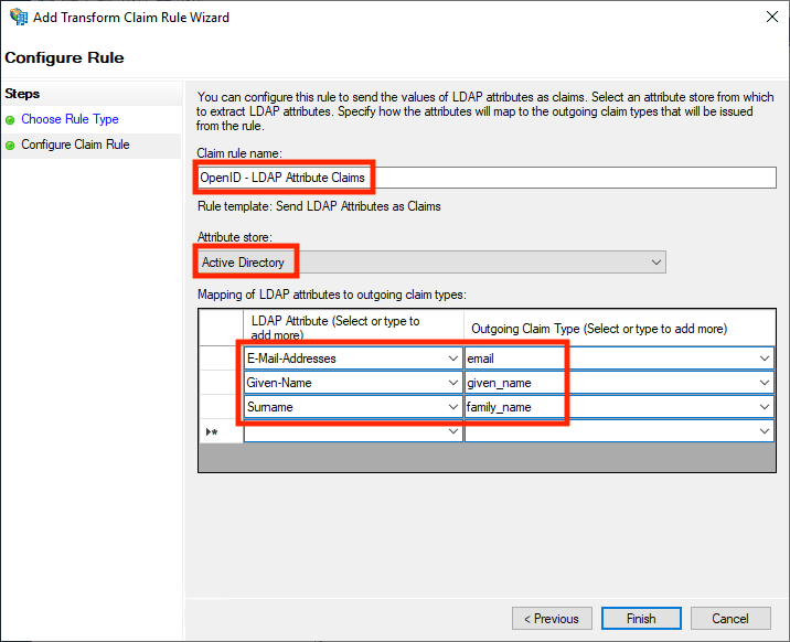 Set LDAP Claims