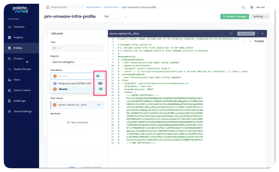 Diagram showing FIPS status icons on profile page.